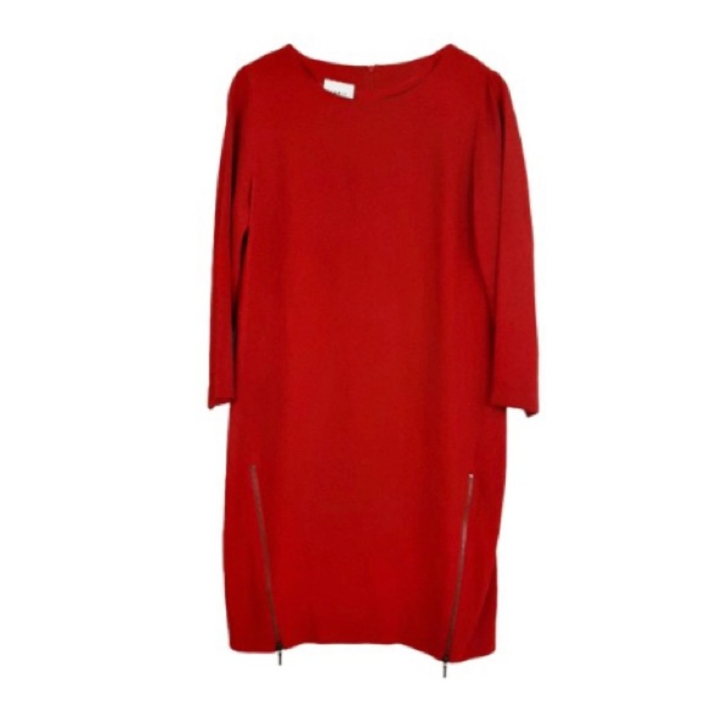 AKRIS PUNTO red long sleeve dress